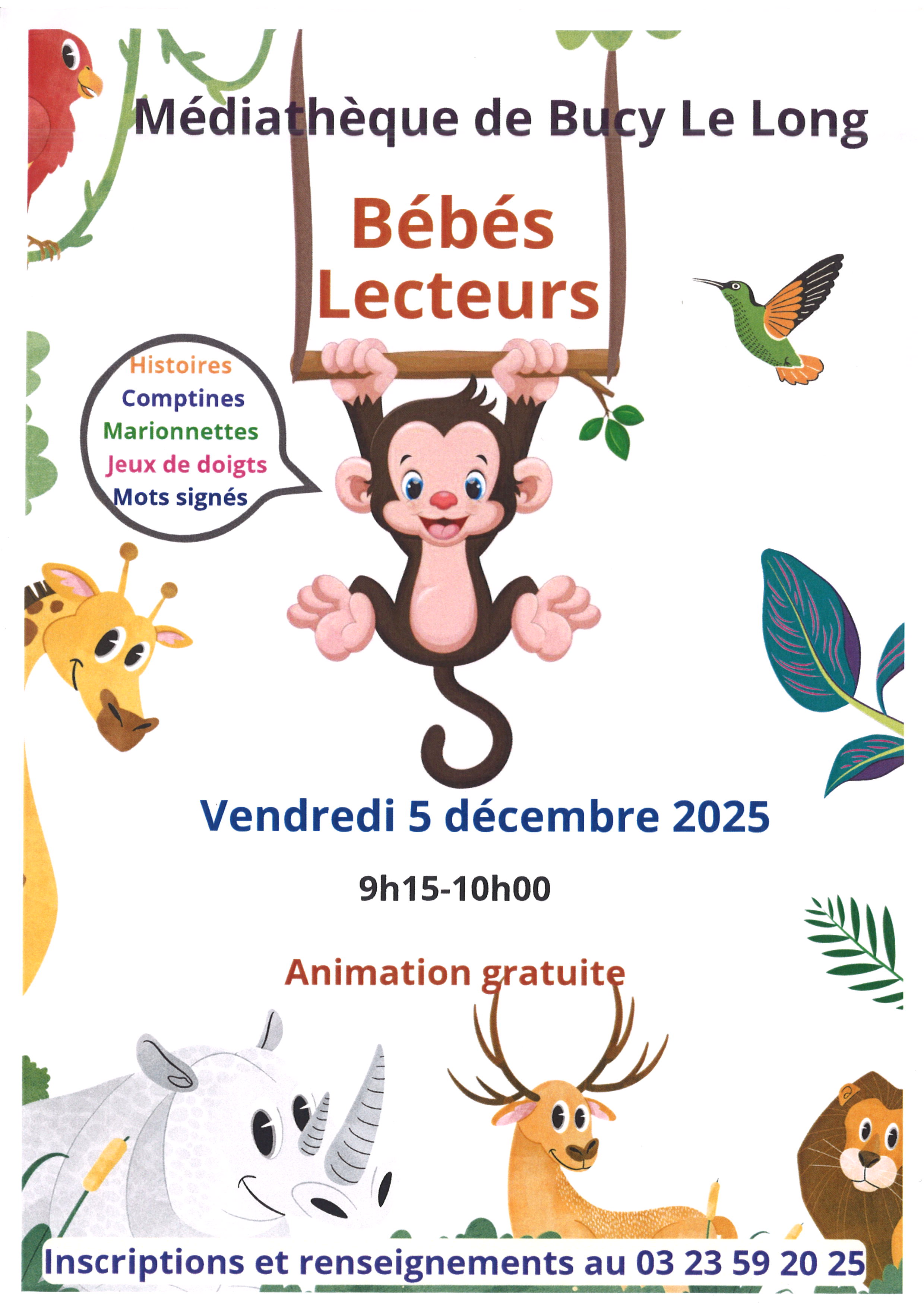 Histoires, comptines, marionnettes, jeux de doigts, mots signés