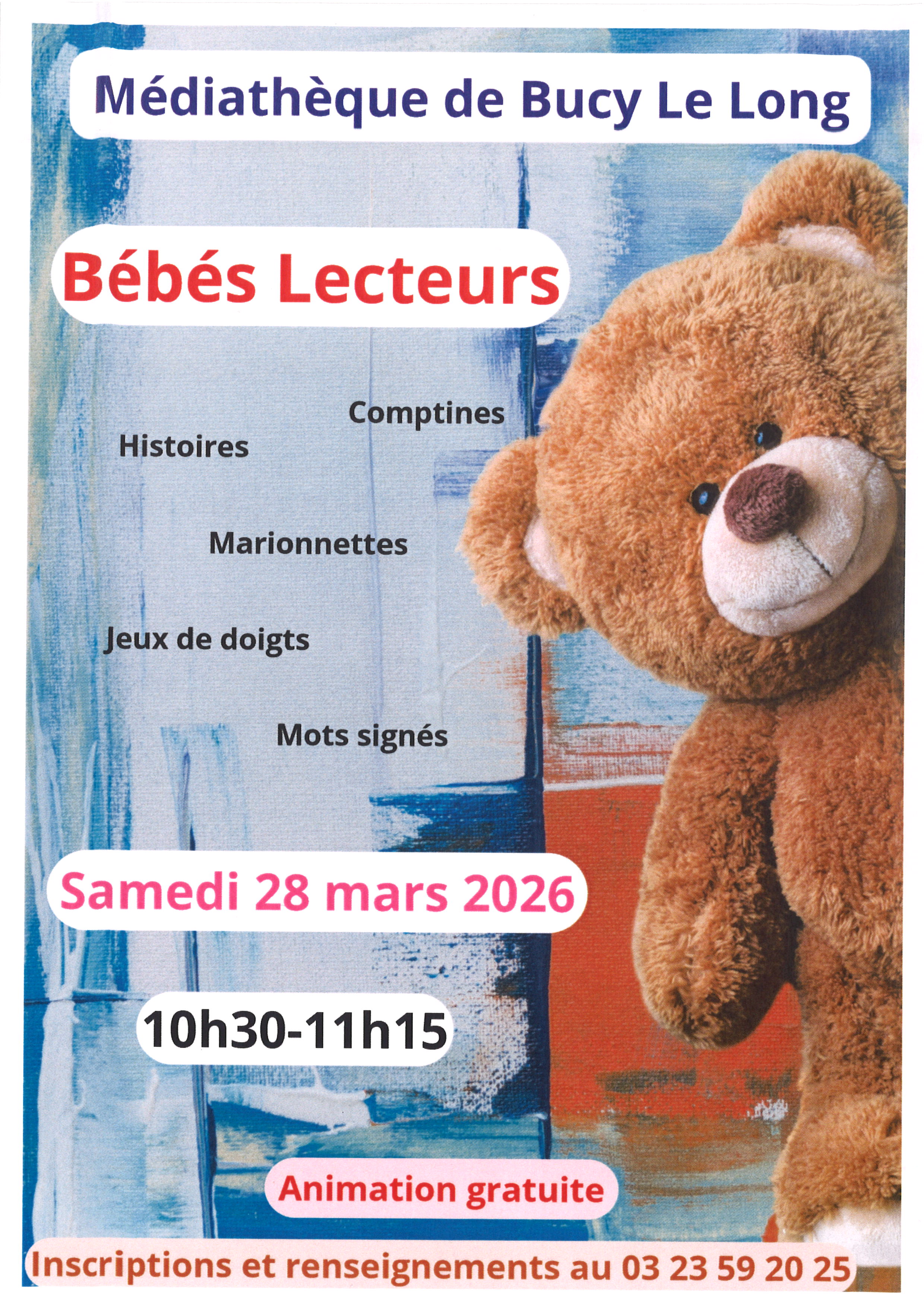 Bébés lecteurs, comptines, histoires, marionnettes, jeux de doigts, mots signés